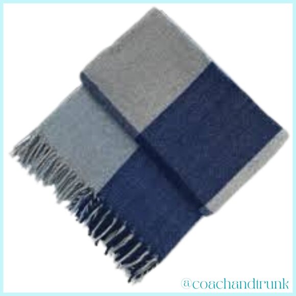 SCOTTISH IMPORT THROW BLANKET Tartan Check Shades of Blue & Grey NWT - Picture 7 of 13